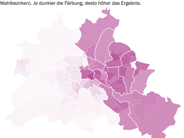 December 2, 1990: The Left, then still the PDS, is only getting significant results in the eastern districts.  In Mitte, around the Fischerinsel, it is almost 40 percent.