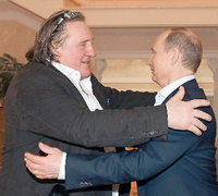 Männerfreundschaft. Gérard Depardieu und Wladimir Putin.