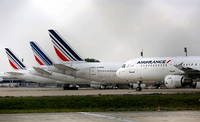 Am Boden. Air-France-Maschinen auf dem Flugplatz Charles de Gaulle bei Paris.