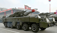 Bedrohungspotenzial. Eine nordkoreanische Rakete vom Typ Musudan während einer Militärparade in Pjöngjang