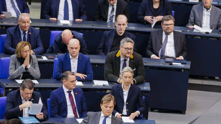 Blick auf die AFD Fraktion im Plenum des Bundestages. 
