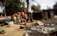 Wieder gab es einen Anschlag im Bundesstaat Borno in Nigeria - dieses Bild zeigt die Attacke auf ein Dorf vom 8. Februar durch Boko Haram.