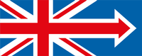 Die EU-Flagge und der Flagge von Großbritannien