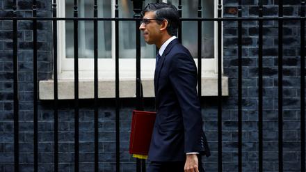 Der britische Premier Sunak in der Downing Street.