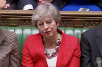 Ernüchtert: Die britische Regierungschefin Theresa May nach der Abstimmungsniederlage im Unterhaus.