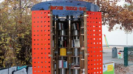 Die neue Bücherbox in Berlin-Charlottenburg.