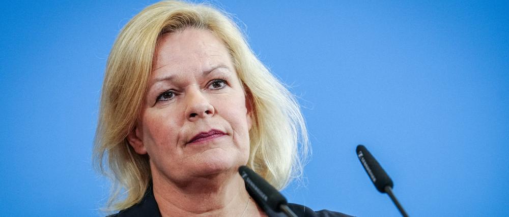 Nancy Faeser (SPD), Bundesministerin für Inneres und Heimat, wird wegen ihres Vorgehens kritisiert.