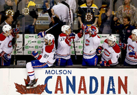 Großes Jubel. In sieben Spielen haben die Montreal Canadiens die favorisierten Boston Bruins in den Play-offs ausgeschaltet.