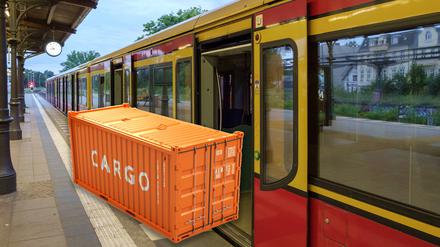 Waren könnten in Berlin künftig mit der S-Bahn ins Zentrum transportiert werden. (Bild-Montage)