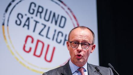 Friedrich Merz, CDU-Vorsitzender, spricht auf der CDU-Regionalkonferenz.