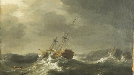 Kurz nach Bekanntwerden der Umstände des Untergangs war die „HMS Wager“ beliebter Gesprächsstoff in Londoner Kreisen. Der Maler Charles Brookings hielt den Moment fest, in dem das 24-Kanonen-Boot hilflos auf die Klippen zutreibt. 