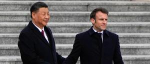 Xi Jinping (l.) und Emmanuel Macron.