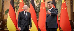 Bundeskanzler Olaf Scholz mit Chinas Präsident Xi Jinping beim Besuch in Peking im November 2022