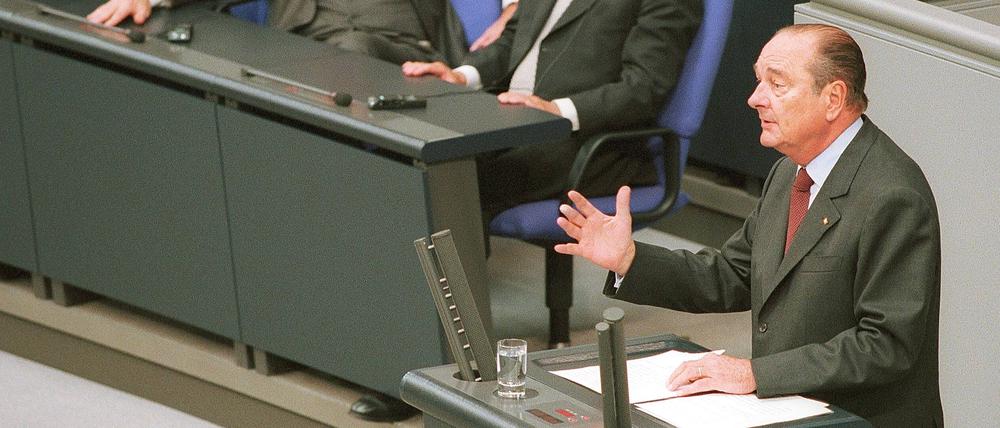 Am 27. Juni 2000 hielt Jacques Chirac eine Rede im Deutschen Bundestag.