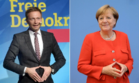 FDP-Chef Christian Lindner und Kanzlerin Angela Merkel (CDU).