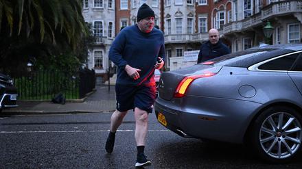 Der britische Ex-Premier Johnson bei einem Joggingausflug.