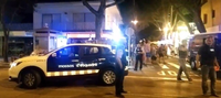 Polizei an der Costa Brava nach einem Flashmob.