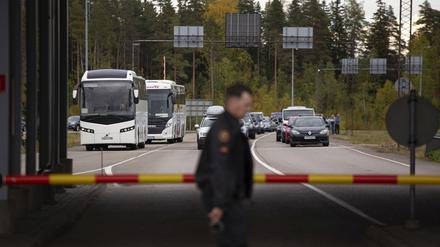 Der russisch-finnische Grenzübergang, an dem derzeit vermehrt Menschen aus Russland versuchen, das Land zu verlassen.