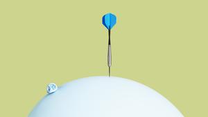 Dart balancing on balloon 