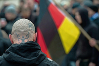 Neonazis in Brandenburg. Hier ein Bild von einer Demonstration gegen Flüchtlingsheime in Frankfurt (Oder).