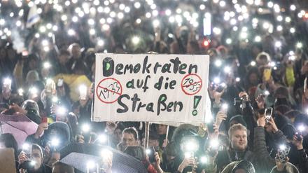 Einer der vielen Protestmärsche gegen Rechtsextremismus, hier in Darmstadt.