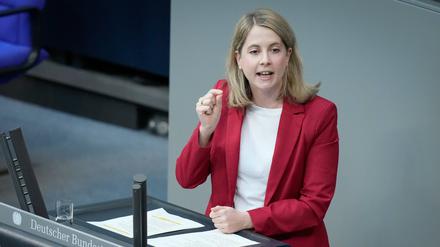 Verena Hubertz (SPD) im Bundestag. 