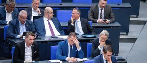 AfD-Abgeordnete während der 157. Plenarsitzung des Deutschen Bundestages. 