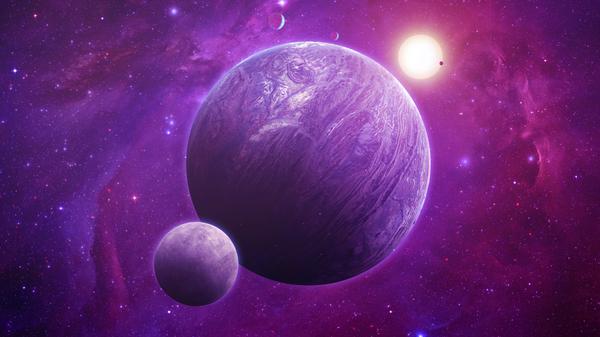 Astronomen haben bisher mehr als 5500 Planeten außerhalb unseres Sonnensystems entdeckt. Vielleicht leuchten manche in Lila.