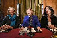 Die britischen Tory-Politikerinnen (l-r) Sarah Wollaston, Anna Soubry und Heidi Allen auf einer Pressekonferenz.