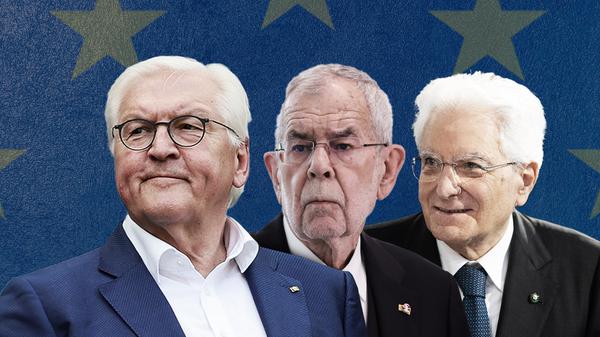 Drei Präsidenten: Frank-Walter Steinmeier, Alexander Van der Bellen und Sergio Mattarella rufen gemeinsam dazu auf, sich an der Wahl zum EU-Parlament zu beteiligen.