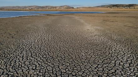 Dürre in der Türkei: Der Selkapani-Stausee ist weitgehend trocken gefallen. 