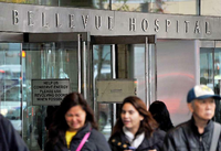 Das Bellevue Krankenhaus in New York. Hier liegt der Betroffene Patient