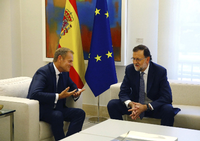 EU-Ratschef Tusk (links) und der geschäftsführende spanische Premier Rajoy wenige Tage vor dem Gipfel von Bratislava.