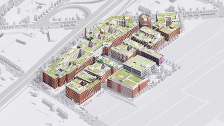 Ein Modell des Gewerbehöfe-Quartiers Go West in Berlin-Schmargendorf vom Büro Christoph Kohl Stadtplaner Architekten