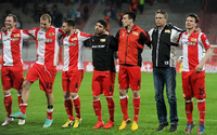 Patrick Kohlmann, Adam Nemec, Marc Pfertzel und Baris Özbek (von links) werden mit Union wohl nichts mehr feiern.
