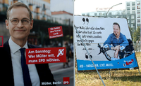 Werbung für Michael Müller und die AfD.