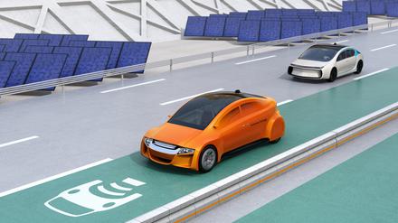 Bisher ist das induktive Laden von Elektroautos während der Fahrt nur eine Zukunftsvision.