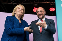 Wer ist am Ende schuld? Ministerpräsidentin Hannelore Kraft und der SPD-Kanzlerkandiat Martin Schulz.