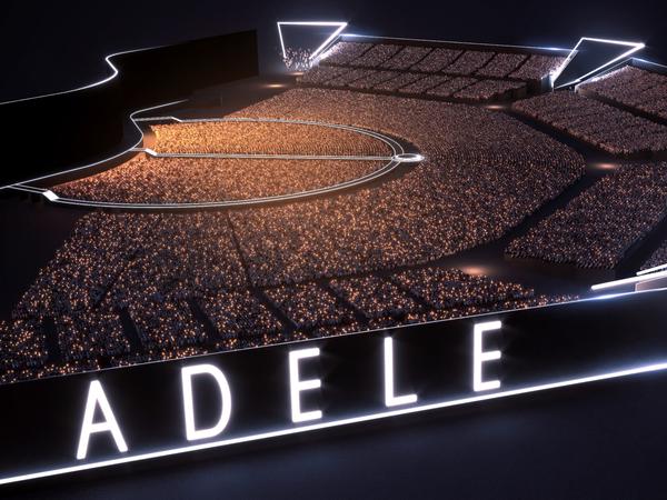 Erste Entwürfe des Pop-Up-Stadions für Adele.
