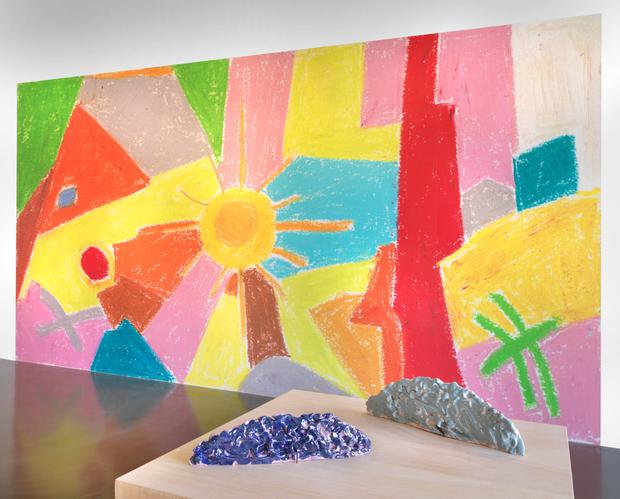Auch die Sonne spielte eine Rolle in der Malerei von Etel Adnan. Hier ein Blick in die Ausstellung „Voices without borders“ im KINDL.