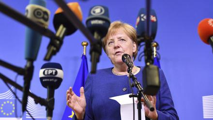Die damalige Bundeskanzlerin Angela Merkel 2018 in Brüssel bei einem Treffen der EU-Staaten.