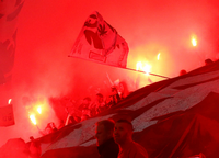 Das Stadion brannte: Due Ultras von Eintracht Frankfurt beeindruckten am Mittwoch durch ihre Choreographie - und durch Pyrotechnik.