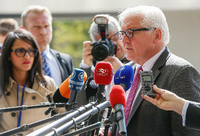 Außenminister Frank-Walter Steinmeier am Montag vor dem Treffen mit seinen EU-Amtskollegen in Luxemburg.