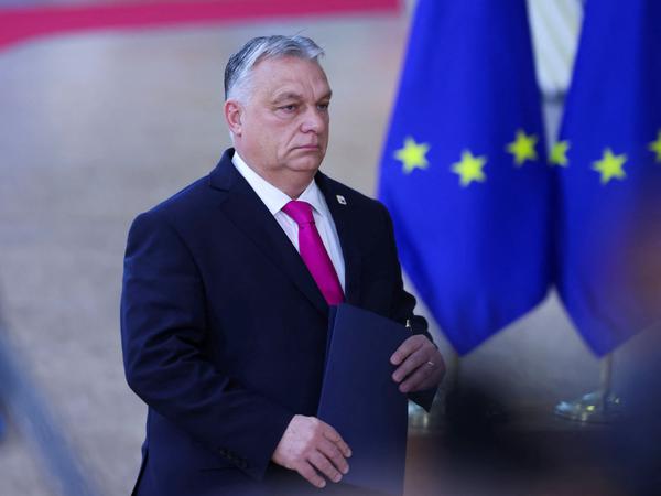 Ungarns Premier Viktor Orban bei der Ankunft in Brüssel.