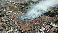 Komplett niedergebrannt: der Markt für Pyrotechnik in Tultepec, Mexiko.