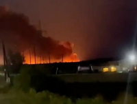 Videos auf Twitter zeigen Explosionen und Brände mutmaßlich nahe der russischen Stadt Belgorod.