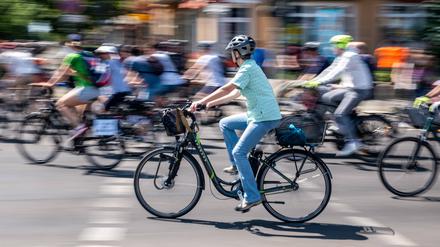 Fahrradfahrer in Berlin-Pankow