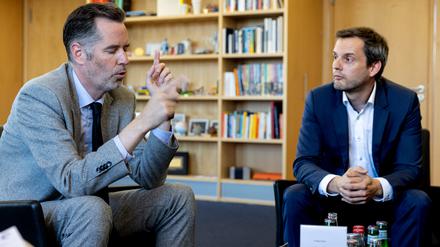 Zwei Männer, zwei Meinungen. FDP-Fraktionschef Dürr und der Deutschland-Direktor von Agora Energiewende, Simon Müller.