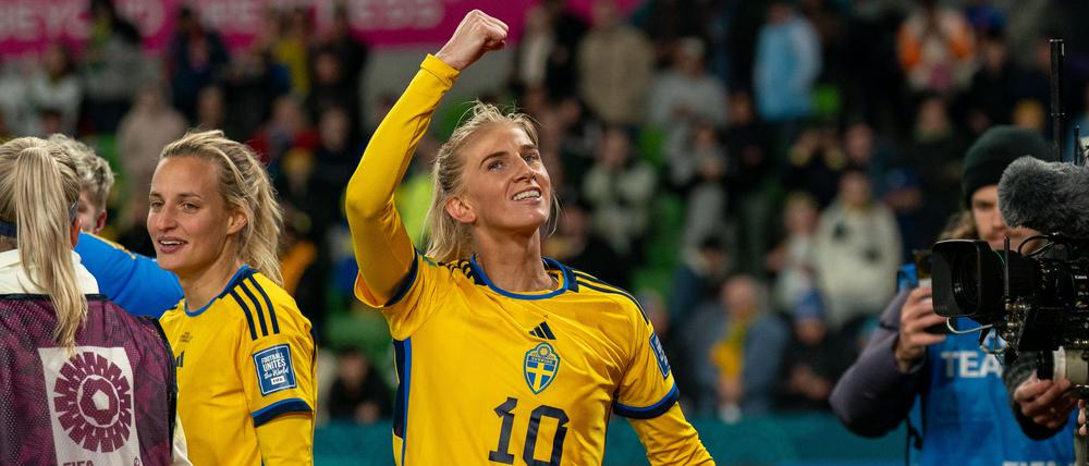 Sofia Jakobsson hatte gut lachen nach dem Spiel gegen die USA.