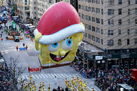 Kultfigur: Ein SpongeBob-Ballon bei der Thanksgiving-Parade in New York City